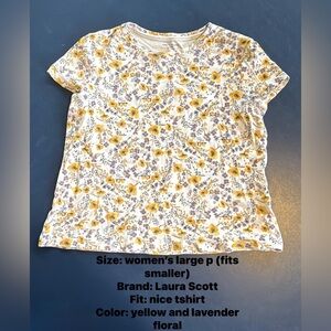 Laura Scott Kids Floral Tee - Yellow and Lavender